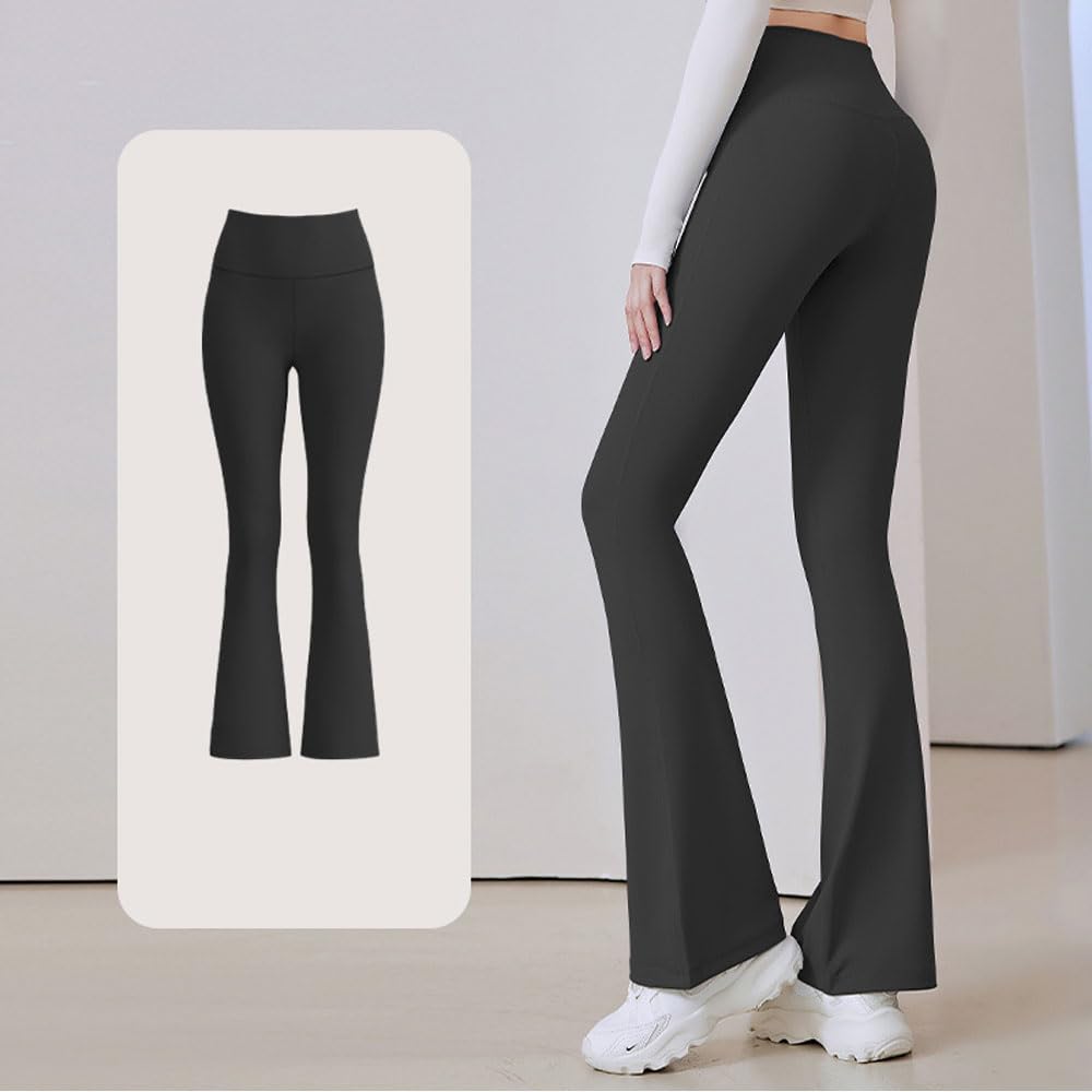Yodilala Sportswear Расклешенные брюки для красивых свободных леггинсов размера XL для женщин, йога, ноги, влагоотводящие, быстросохнущие, облегающие, эластичные, черные,
