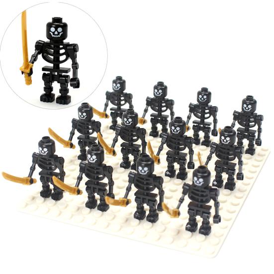 12Pcs Skeleton Warriors Corps Blocks Supplies Model Toys Collection Building