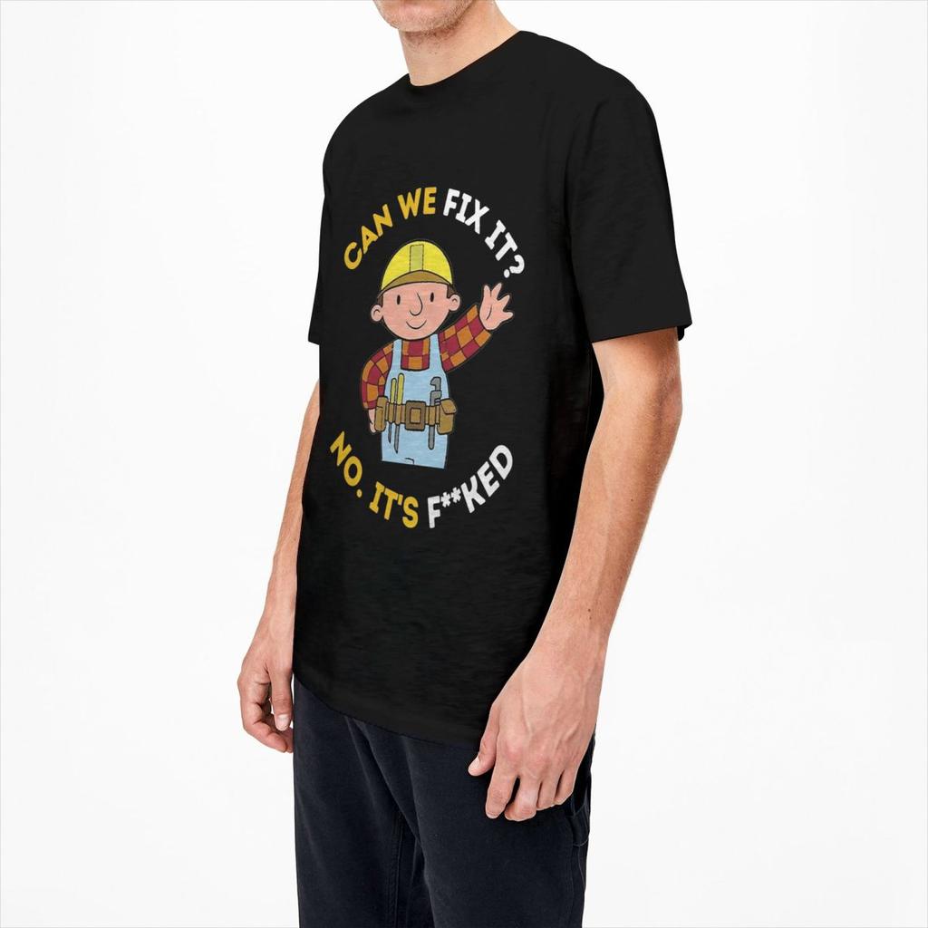 Можем ли мы это починить Смешная футболка ремонтника Пляжная футболка Боба Строителя Y2K Футболки из чистого хлопка Футболка для мужских футболок с короткими рукавами