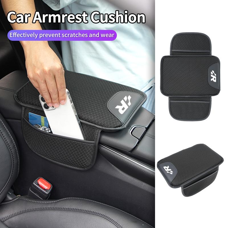 PET1 Valve Stems Caps Car Central Armrest Cushion Box Mat Protective Cover Pad Accessories For Volkswagen VW R Passat Golf Tiguan Po