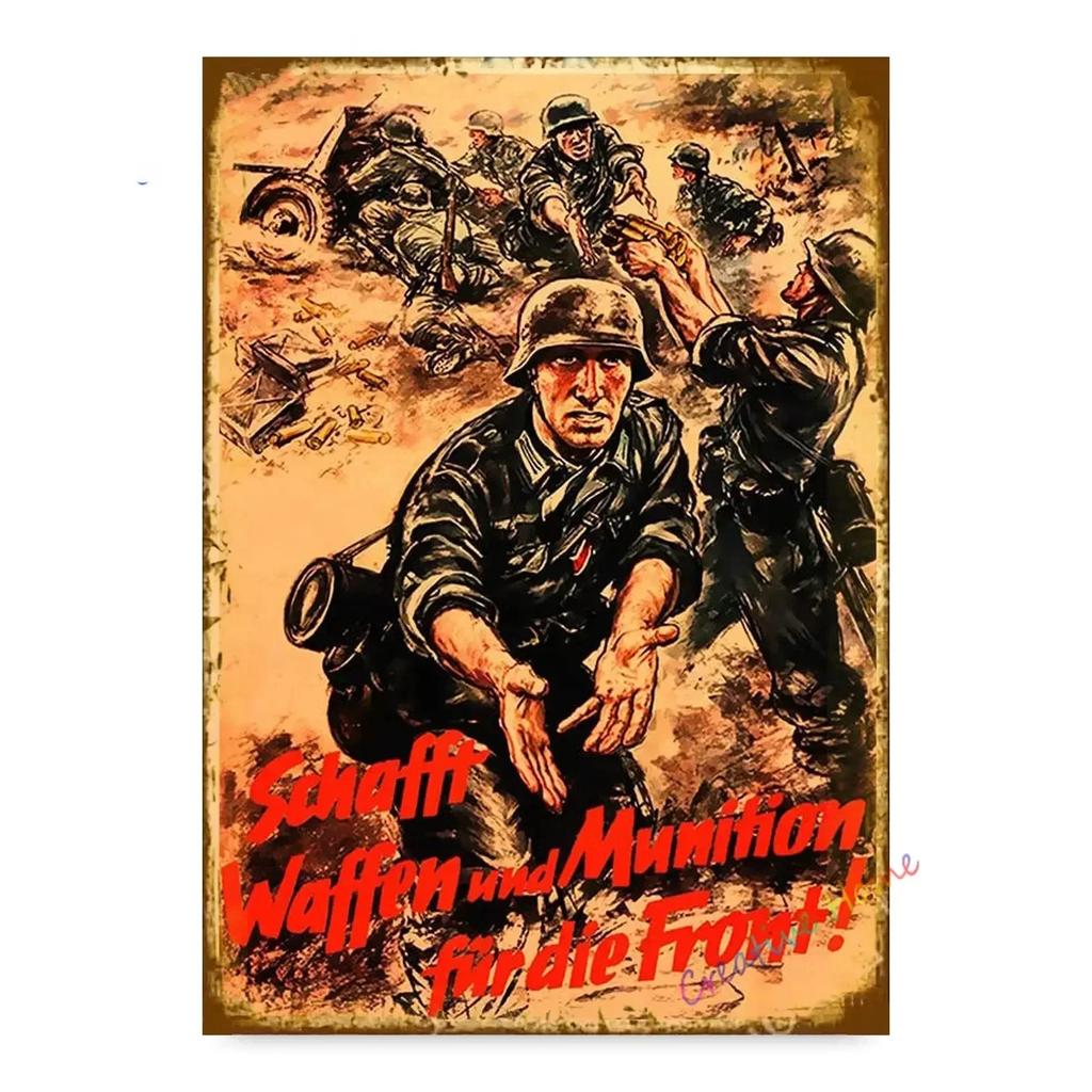 BarCafeVintageArt Не шуметь Металлическая табличка - Винтажный немецкий плакат, Табличка для пещеры|Отлично подходит для украшения домашнего бара, гаража, кафе и гостиной