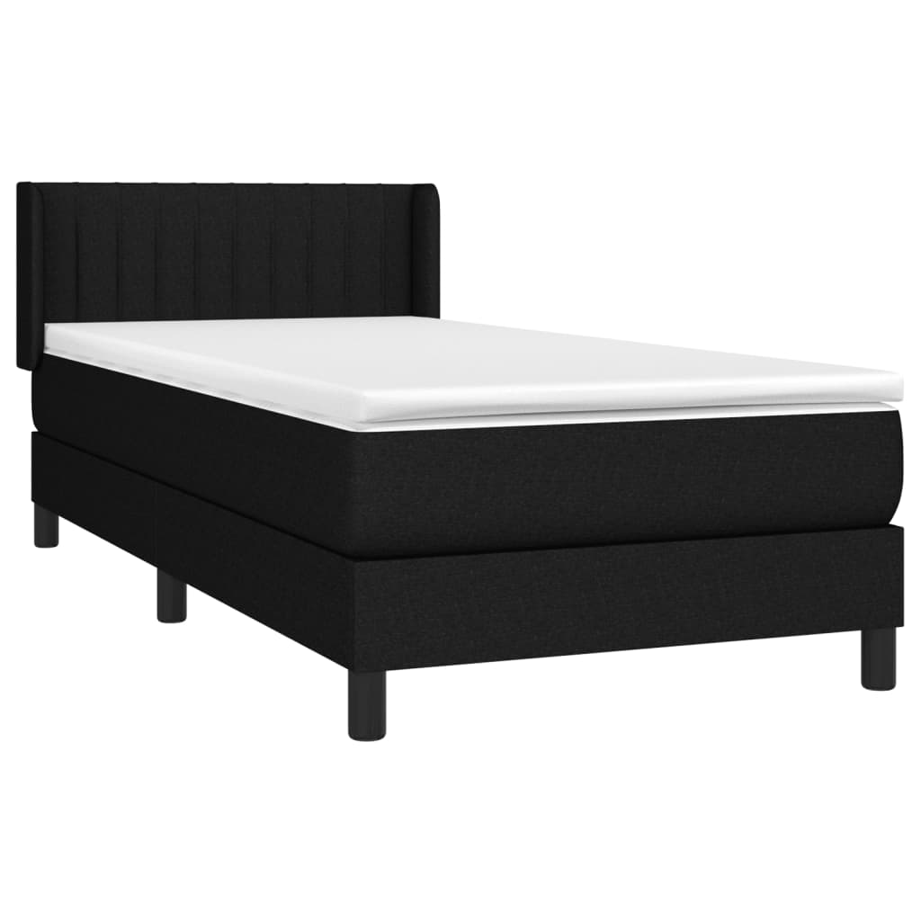 Box Spring Bed with Mattress Black 80 x 200 cm Fabric