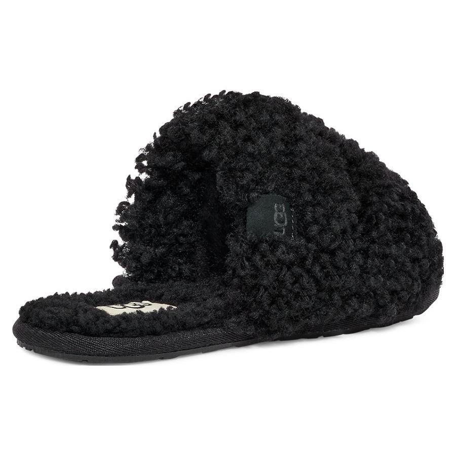 (WMNS) UGG Maxi Curly Scuffetta 'Black' Women's 1130837-BLK