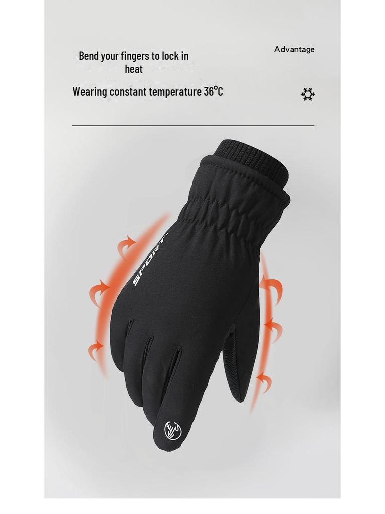 H3 Men's Waterproof Winter Ski Gloves: Velvet-Lined, Non-Slip, Touchscreen, Warm for Outdoor Sports & Cycling