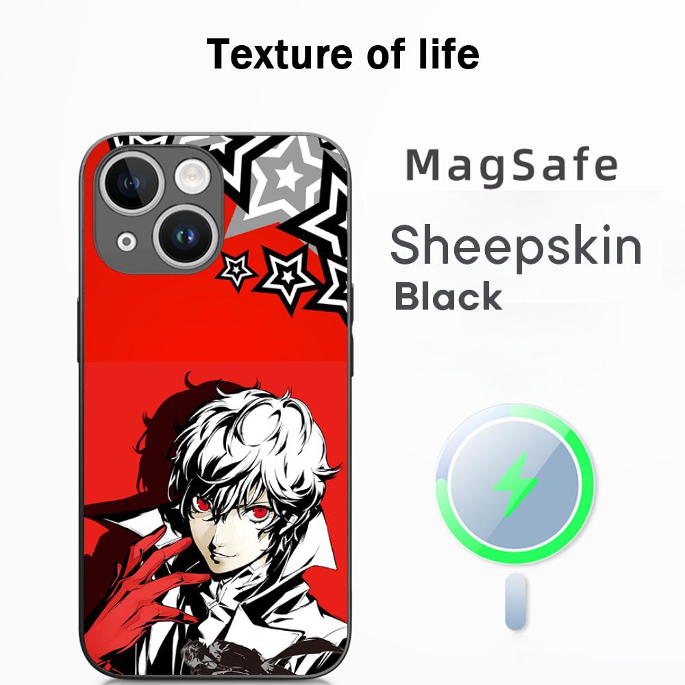 P5 горячий игровой дизайн узор инс Чехол для телефона для iPhone 17 16 15 14 13 12 Plus Pro Max Высококачественный Люксовый Magsafe Овчина