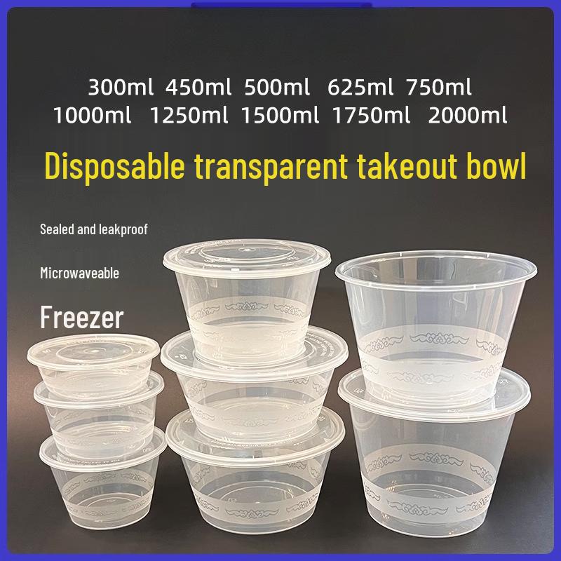 Transparent Disposable Round Takeaway Bowls