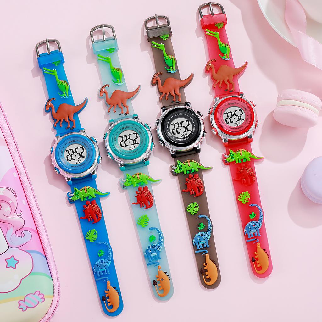 New Fashion Simple 3D Dinosaur Silicone Strap Electronic Display Quartz Watch Student Style Graduation Season