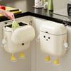 9/12L Wastebasket Trash Can Recycle Bin Cream Wall Mounted Cute Food Waste Litter Bins Bathroom Kitchen Household Home Cleaning