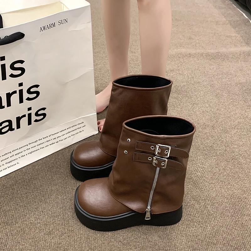 2024 New Autumn and Winter Versatile Women's Flat Heel Women's Boots High-Quality Women's Rider Boots Casual Knee-high Boots