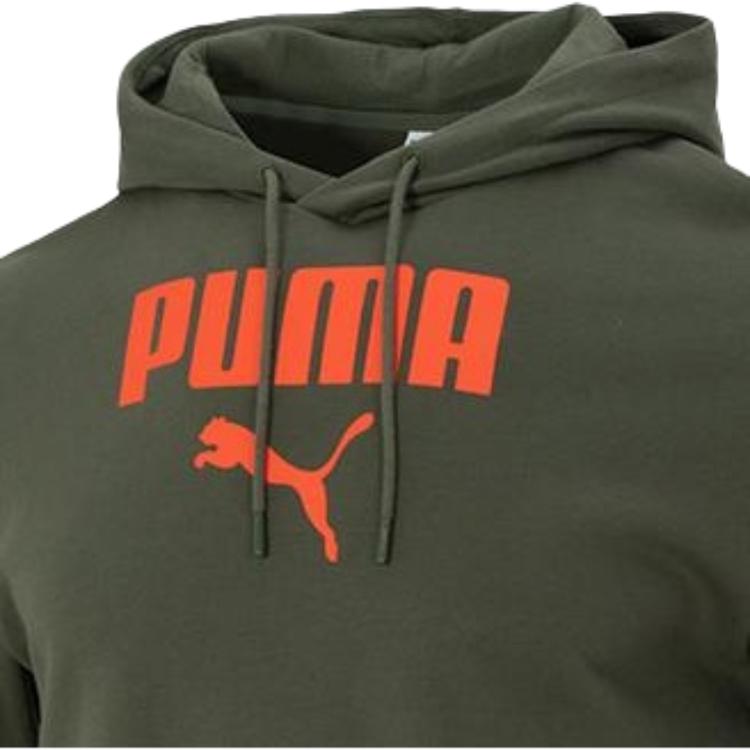 Puma Letter Print Sports Running Training Hoodie Unisex Hoodies Olive-Green 536398-64