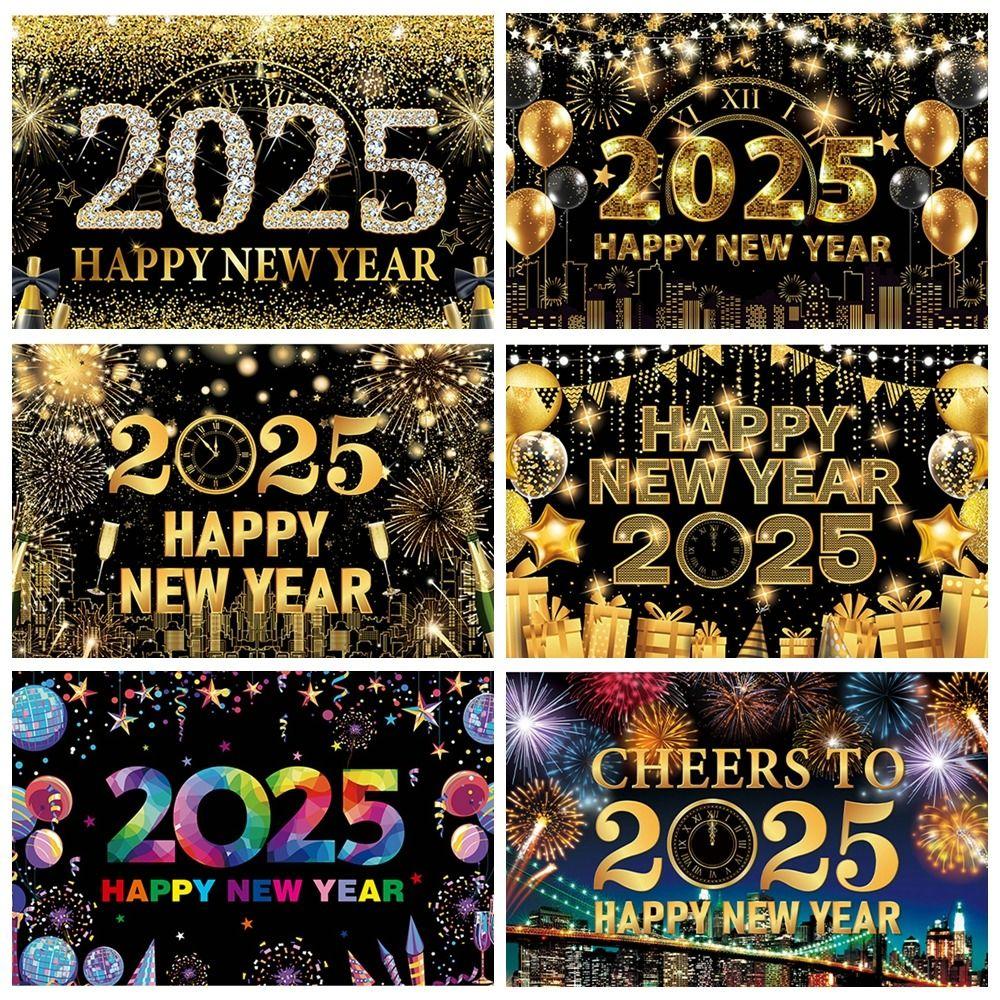 New Year Theme Happy New Year Photography Backdrop Background Banner Home Party Decor