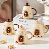 Cartoon Relief Ceramic Cup Bear Mug Creative Coffee Cup Cute Water Cup Girl Home Cup Souvenir