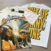 New Meichao Godspeed Skull Rock Band Crew Neck Wash Black Short Sleeve T-Shirt Couple Same Style