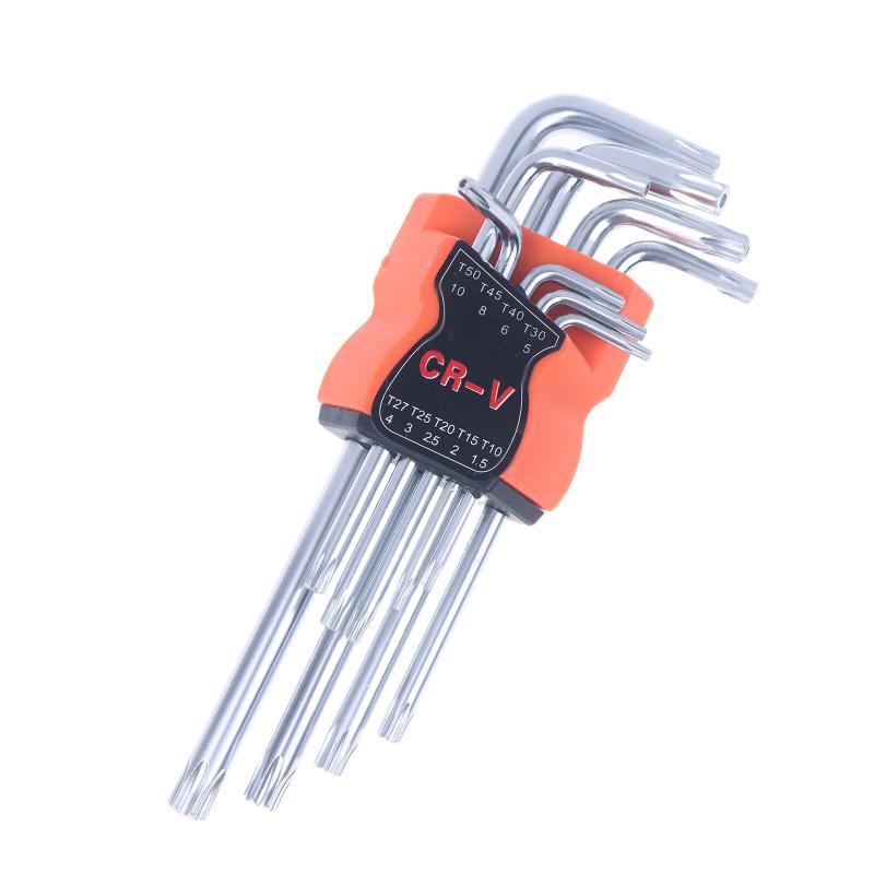 9Pcs L-Type Dual End Torx Star Allen Hexagon Wrench Set - Multi-function Hand Repair Tools for DIY Home Maintenance