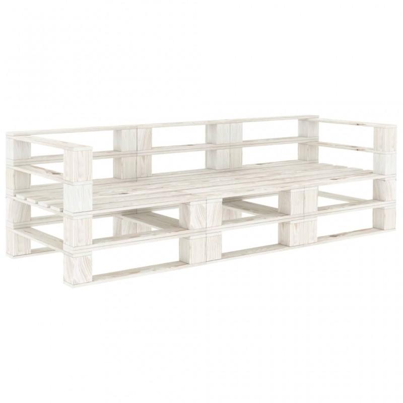 Day and Night - Day and Night 3-seater White Wood Garden Pallet Sofa