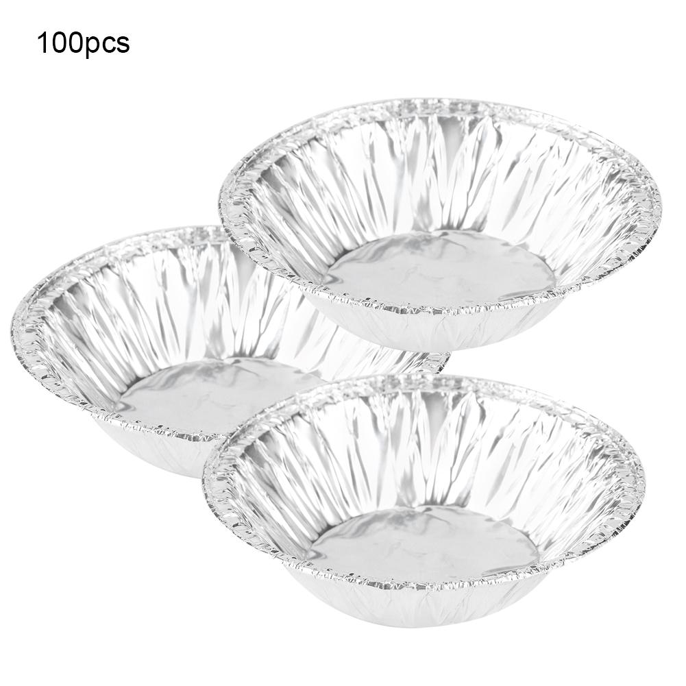 100PCS NonStick Egg Tart Mold Cupcake Cake Cookies Tin Mould Case Cup Kitchen Baking Tool