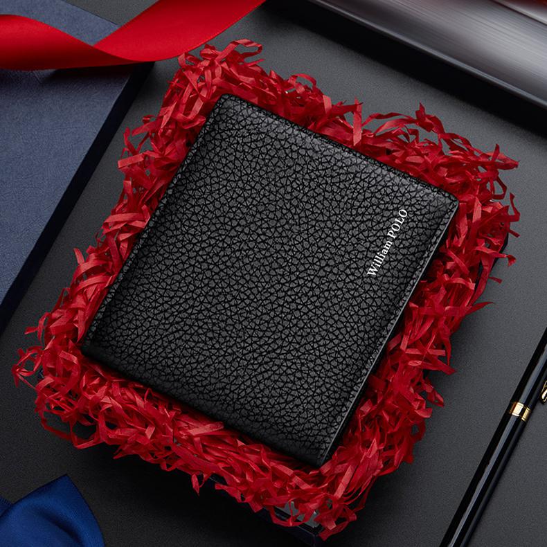 Мужской кошелек WILLIAMPOLO, держатель для удостоверений личности, роскошный брендовый кожаный мужской кошелек, кошелек для карт, мужские кошельки, праздничные подарки P24QB003