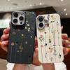 Простой цветочный принт кожаный текстурный чехол для телефона iPhone 16 Pro Max 15 Pro 14 Plus 13 12 11 матовый тонкий ударопрочный мягкий бампер из ТПУ