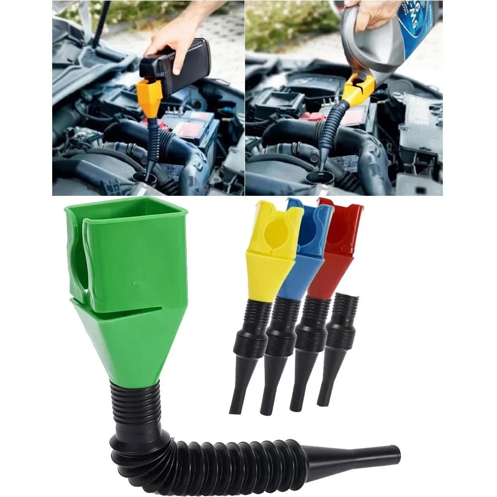 1/2pcs Telescopic Car Refueling Funnel Universal Engine Oil Gasoline Filter Transfer Funnels Tool Foldable Portable Funnels