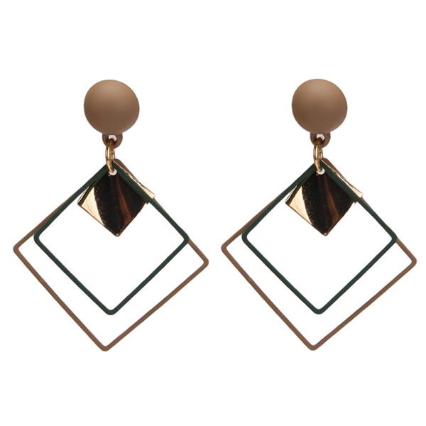 Fashion Korean Metal Drop Earrings Women's Multi Geometry Square Presentation Earrings Gifts Jewelry