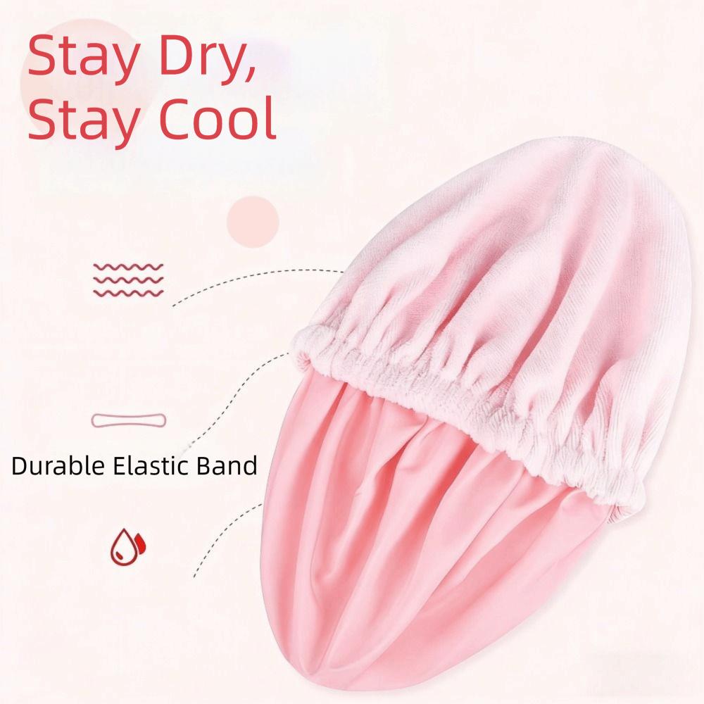 Soft Shower Cap Water Resistant Hair Drying Cap Fashion Bath Head Wrap Hair Care