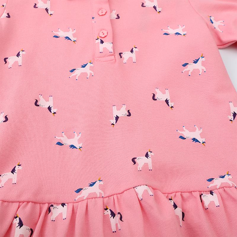 Платье принцессы-единорога для девочек - европейско-американский стиль, с длинным рукавом, осенняя коллекция