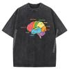 Parts of The Brain Anatomy Colorful Diagram Learning Shirts Graphic Tees Man Funny Washed Clothes Gift Idea