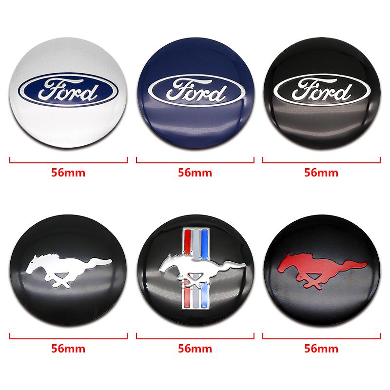 For Ford Mondeo Focus 2 3 4 Mustang Fiesta ecosport Kuga 4Pc 56mm 60mm Car Styling Wheel Center Cap Hub Covers Badge Accessories
