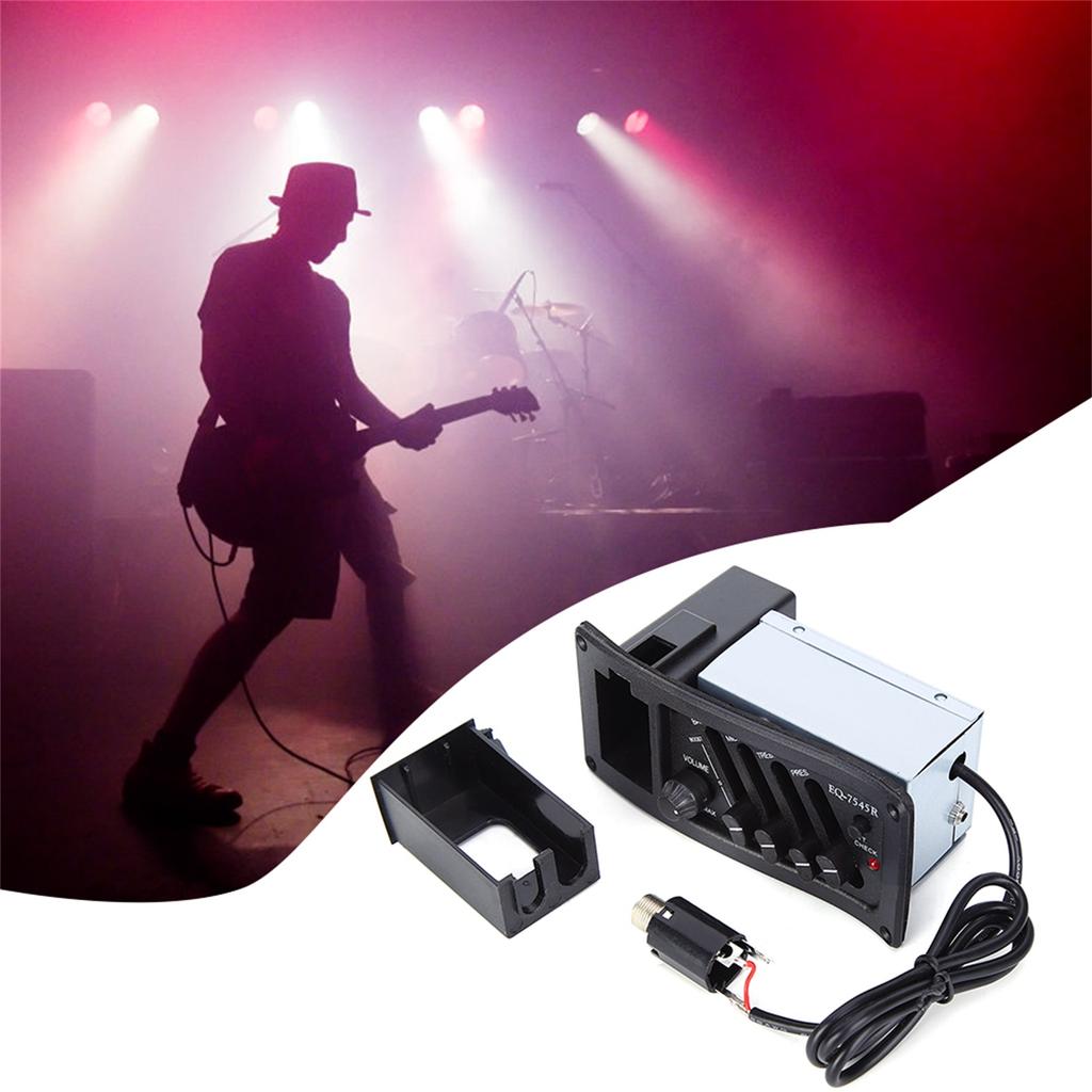 Звукосниматель для гитары EQ Classic Wooden Acoustic Electric Box BASS MIDD TREB PRES Звукосниматель 7545R