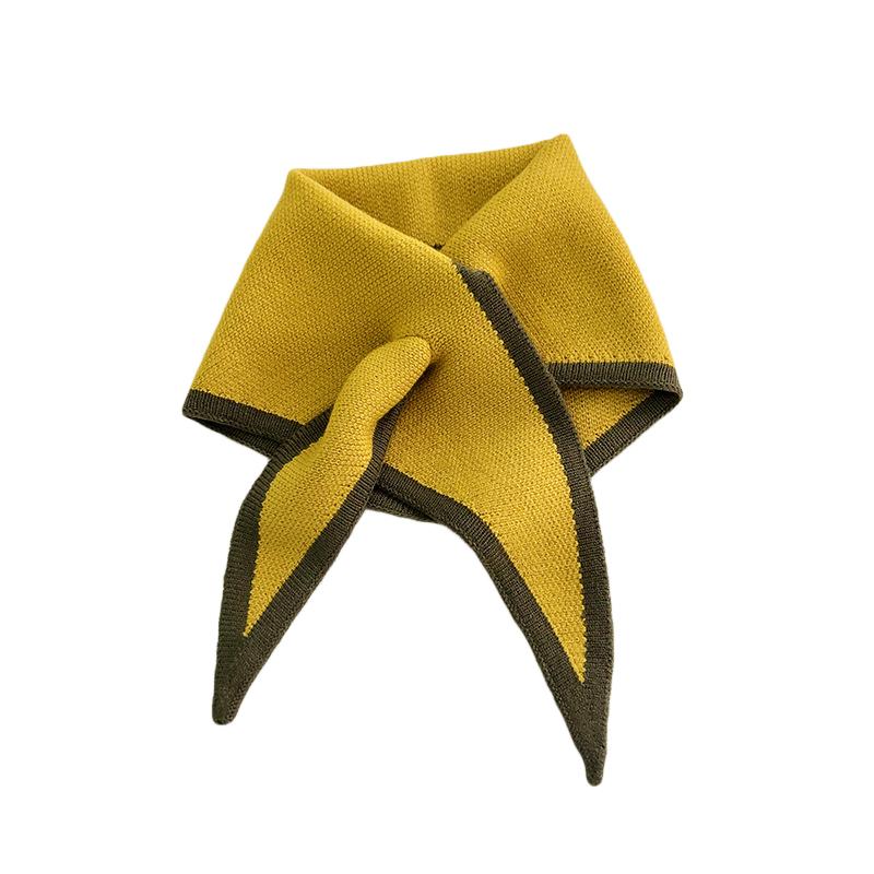 One Size Autumn Winter Knitted Scarfs Women Neck Cover Fashion Sweet Mini Triangle Scarf Warm Windproof Portable Small Collar