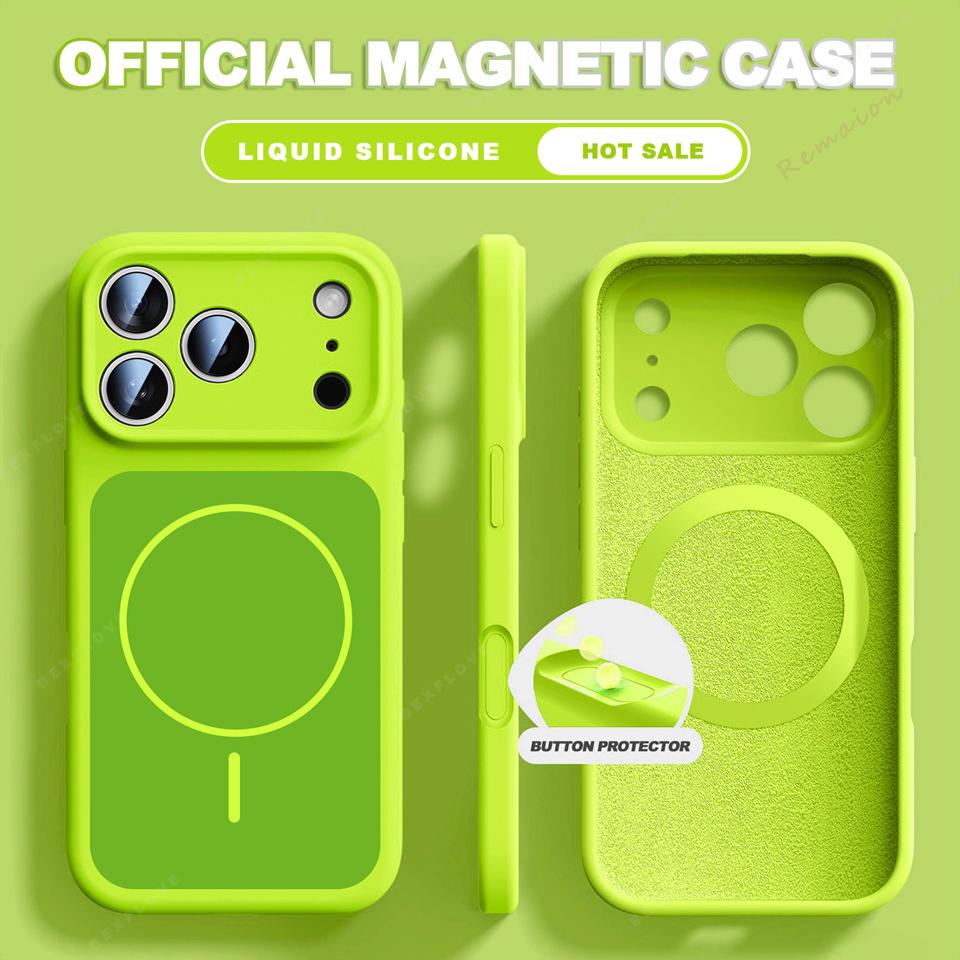 New Official Liquid Silicone For Magsafe Magnetic Phone Case For iPhone 17 Pro Max Air 14 15 16 Plus 13 ShockProof Soft Cover