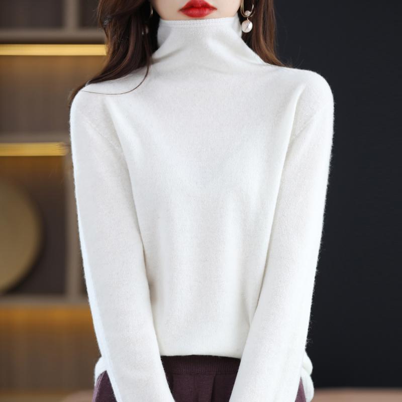 Женский свитер с высоким воротником, кашемир Цинхэ, 30% кашемир, 70% шерсть, зимний вязаный пуловер, осенний свитер, кашемировый свитер