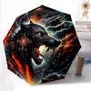 1pc A Fiery Wolf amidst Celestial Symbols Pattern Automatic Umbrella is Fashionable and Good-Looking,  Suitable for Travel and Daily UseC014