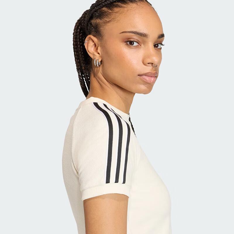 adidas Женская полосатая футболка с коротким рукавом