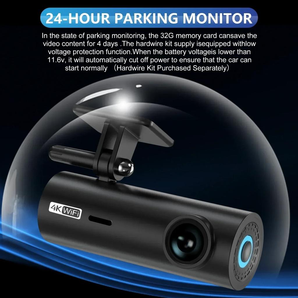 2024 New 4K Dash Cam for Cars Front and Rear View Camera for Vehicle WIFI Car Dvr Video Recorder 24H Parking Monitor Car Assecories