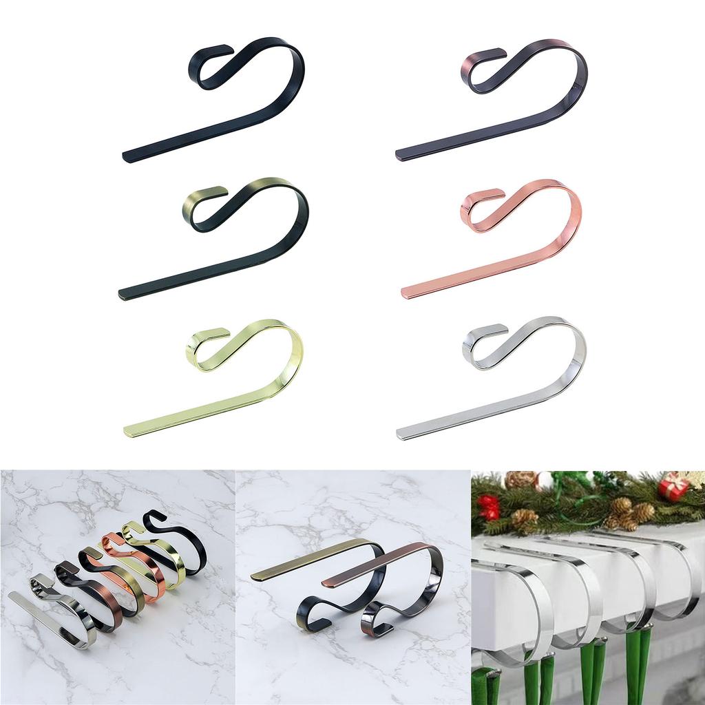 Christmas Sock Hook Fireplace Hanger Metal Clips Christmas Stocking Holder Rack Tree Hanging Hooks New Year Party Decor