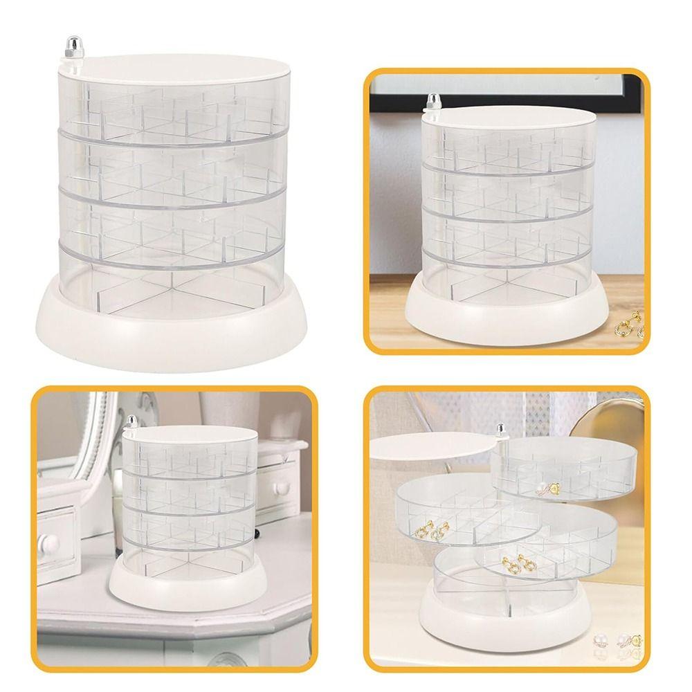 Вращающаяся на 360 градусов вращающаяся шкатулка для украшений 4-5 слоев акриловый держатель для сережек бытовой