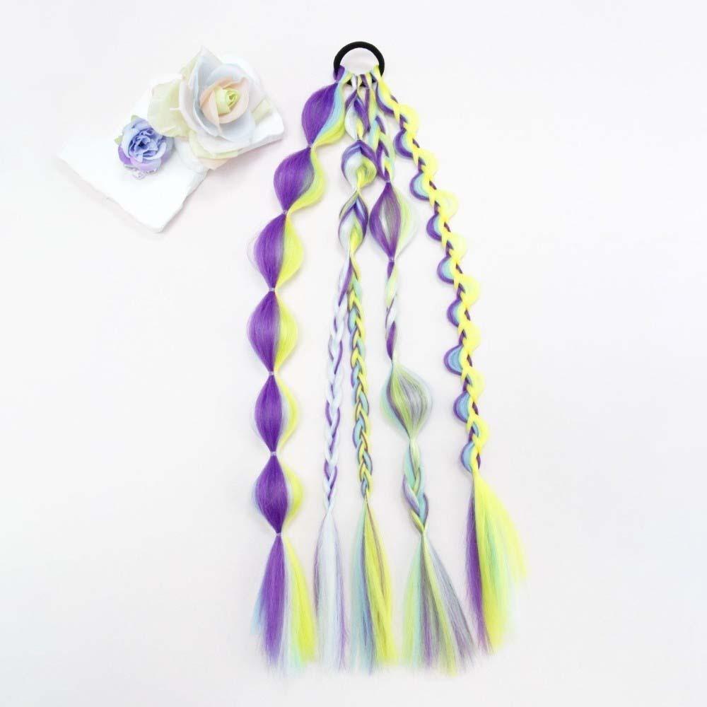 Multi-Color Lantern Bubble Twist Braid Long Gradient Hair Wrap Music Festival