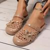Мода 2025 Женская обувь Закрытый носок Женские тапочки Модные цветочные Повседневные тапочки Женские Летние Бестселлер Плоские тапочки Zapatos