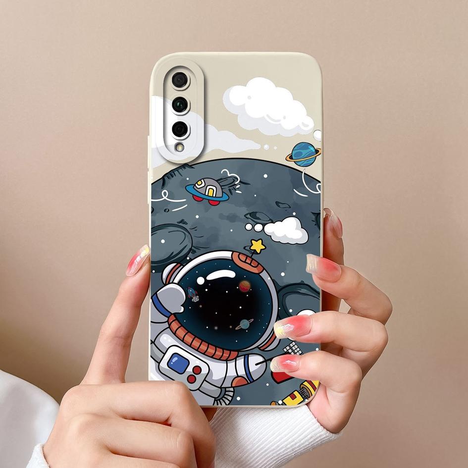 For Huawei Y5 Y6 Y7 Y9 Prime Y9S Y7A Y9A P Smart Pro Phone Case Cover Shockproof Matte Anti Drop Liquid Soft Silicone Astronaut For Huawei Bumper