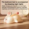 Night Light Silicone Big Face Rabbit Tap USB Rechargeable with Dimmable Timer Soft Eye-Protective LED Night Light