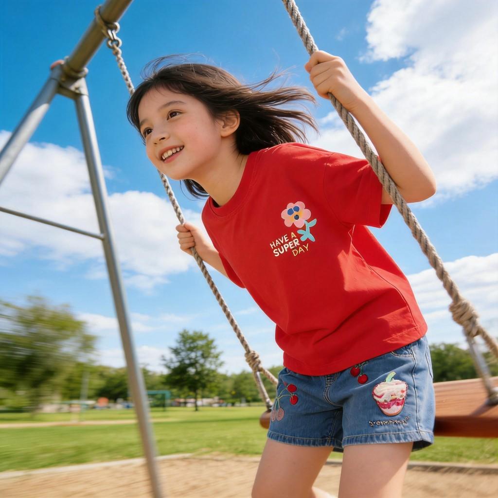 Childrens Summer T Shirt And Denim Shorts Set For Girls Cotton Casual Outfit For Kids