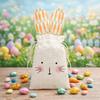 Cute Easter Bunny Ears Bags Burlap Festival Rabbit Candy Bags Carrot Gift Packaging Bags For Easter Party Decoration