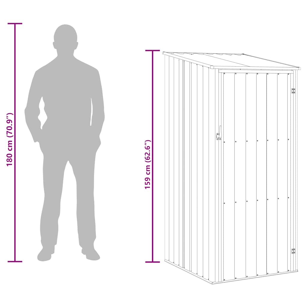 Garden Shed Green 87 x 98 x 159 cm Galvanized Steel