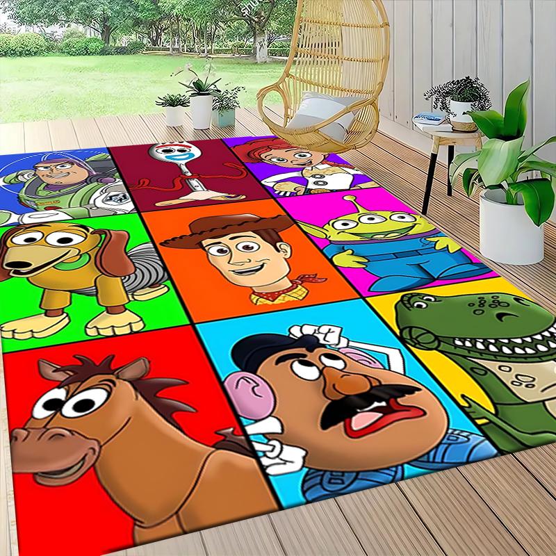 Toy Story Characters Carpet Rug Soft Washable Antislip Home Living Room Sofa Mats Personalized Christmas Rug