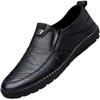Mens Leather Loafers Non Slip Walking Flats Breathable Outdoor Slip On Casual Shoes for Male Work Office Driving Sneakers