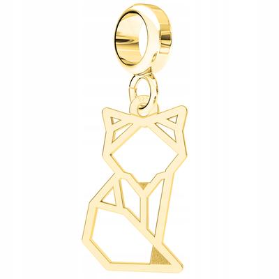 Charms Gold Openwork Plaque With Cat Cat Kitten Pupil Silver 925