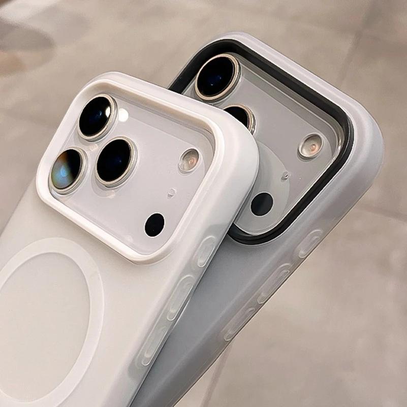 Роскошный ударопрочный чехол 2-в-1 с магнитом для iPhone 17 Pro Max Air 16 15 14 Plus 13 12 11 Жидкий силиконовый бампер Magsafe