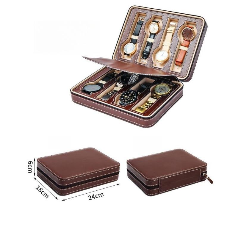 Новая дорожная портативная сумка для часов, европейская кожаная коробка для хранения часов, минималистичная коробка для коллекции часов, коробка для часов