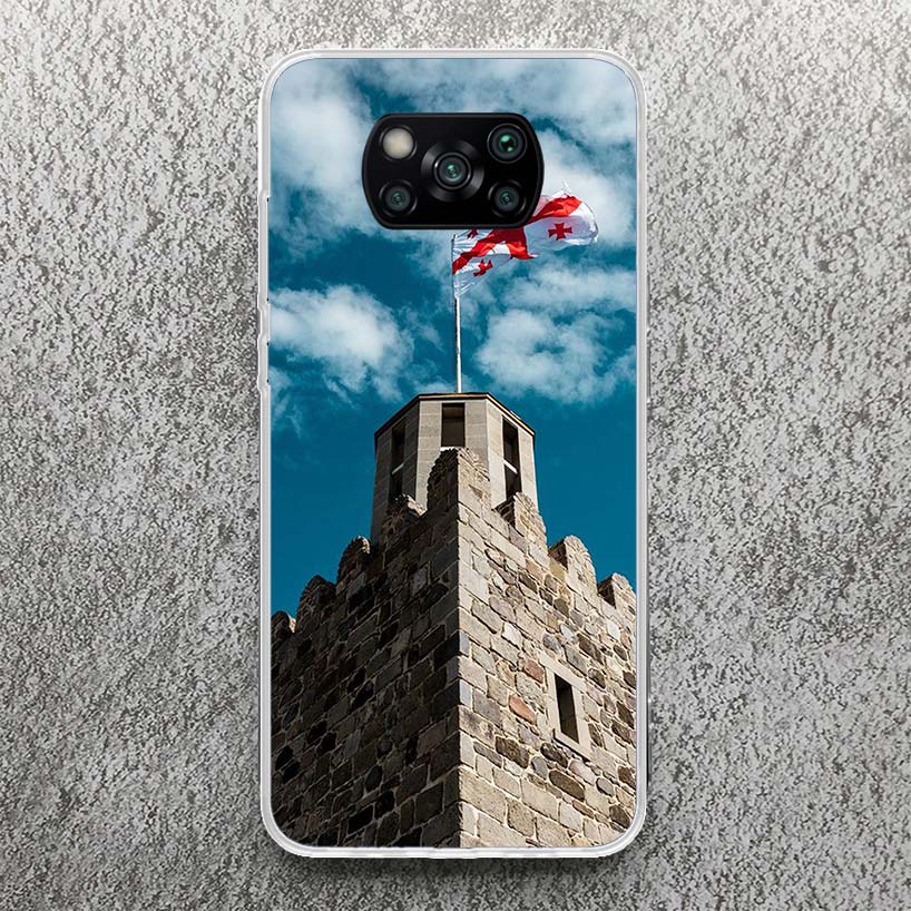 Georgia Flag Phone Case For Xiaomi Poco X3 Nfc X5 X6 X7 Pro F7 Ultra F6 F5 F4 M5S X4 GT M4 M3 F3 Soft Cover Silicone Shell